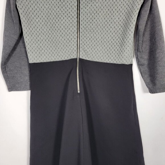 Ann Taylor Loft Women's Quilted 3/4 Sleeve Grey Dress Size 8 - Picture 9 of 13